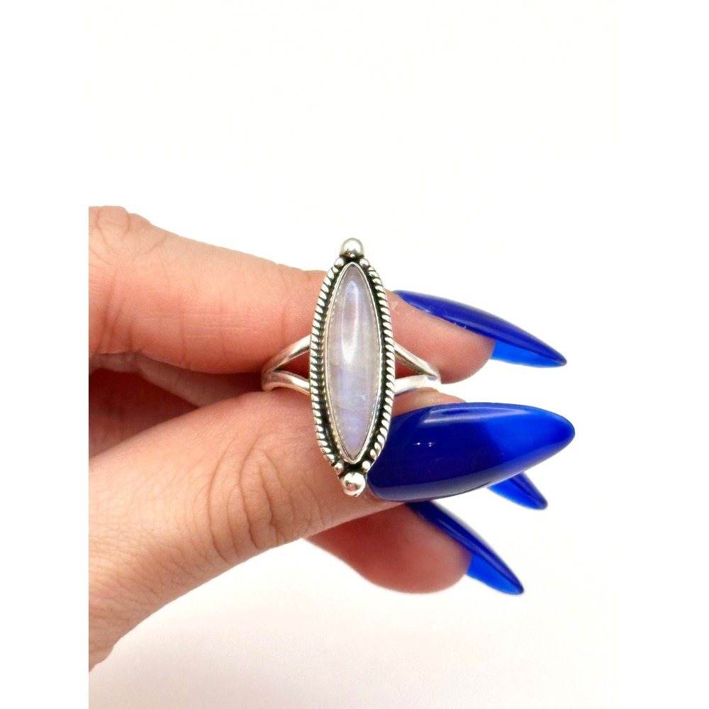 Moonstone Sterling Silver Statement Ring Size 9.25 - image 4